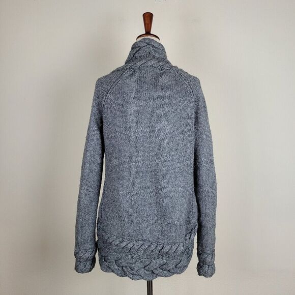 Banana Republic Sweater Womens Small Gray Cable Knit Open Wool Cashmere Blend - Picture 3 of 9